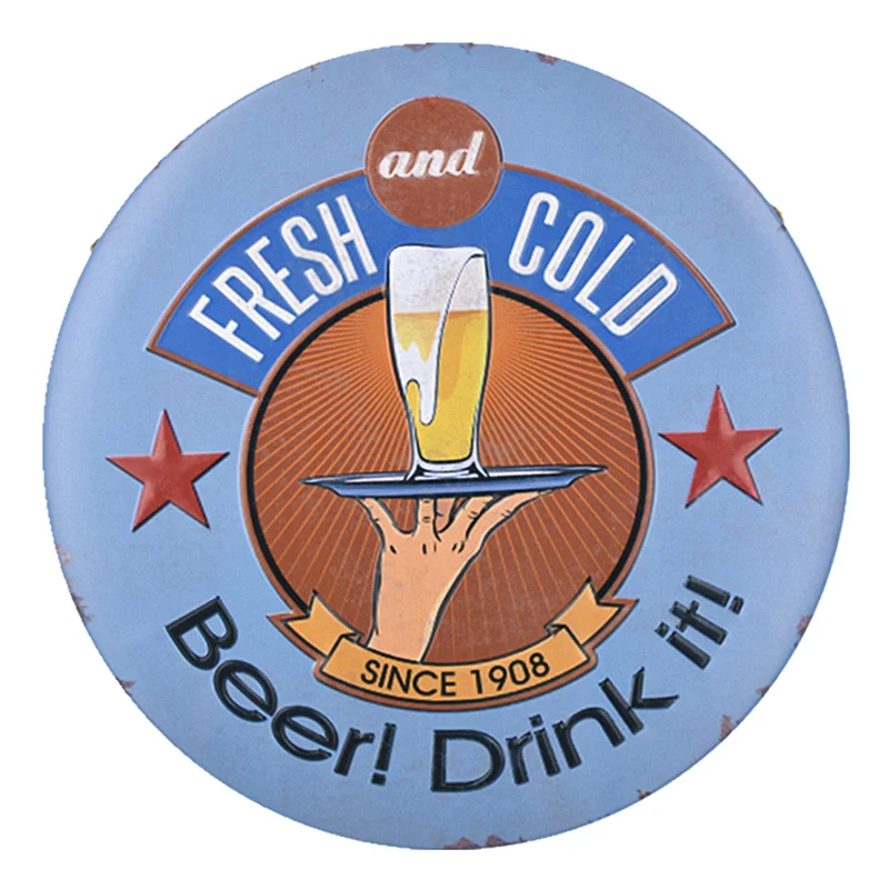 30 см пиво лимон лимонад напиток настенная доска металлическая Оловянная вывеска