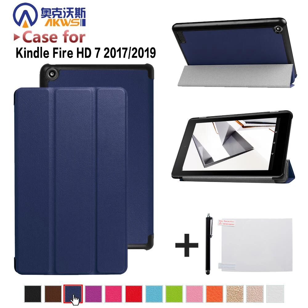 

For Kindle Fire HD 7 Case with Auto Sleep Wake Slim Cover for Fire HD7 2017 2019 Magnetic Funda Capa