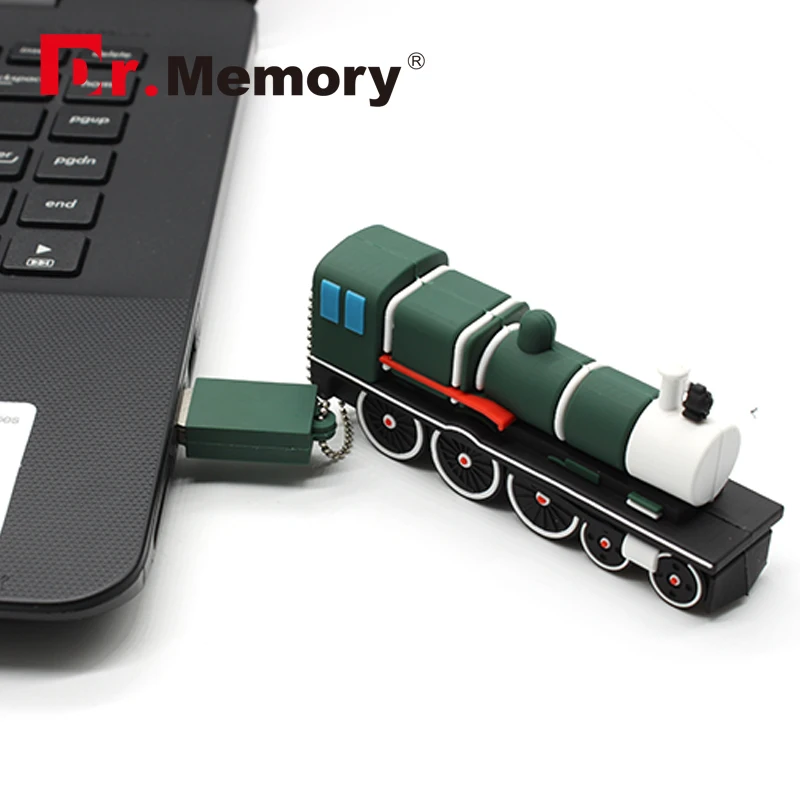 Милая зеленая игрушка поезд миниатюрный мультяшный USB флэш накопитель 32 ГБ