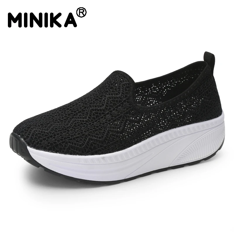 Minika/Женская дышащая обувь на шнуровке с цветочным принтом Новинка Летняя женская