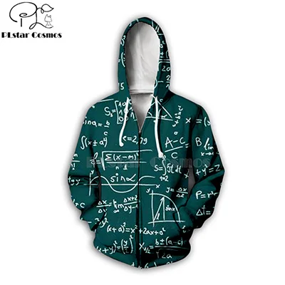 zip hoodies PLstar Космос забавные физика формула Математика 3d толстовки/кофты/с длинным рукавом печати бренд тройник зима унисекс Streetwear-4 - Цвет: zip hoodies