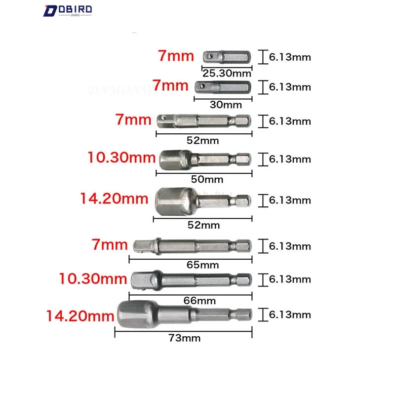 Набор торцевых адаптеров для дрели 8 шт. шестигранные удлинители 1/4 дюйма 3/8 1/2