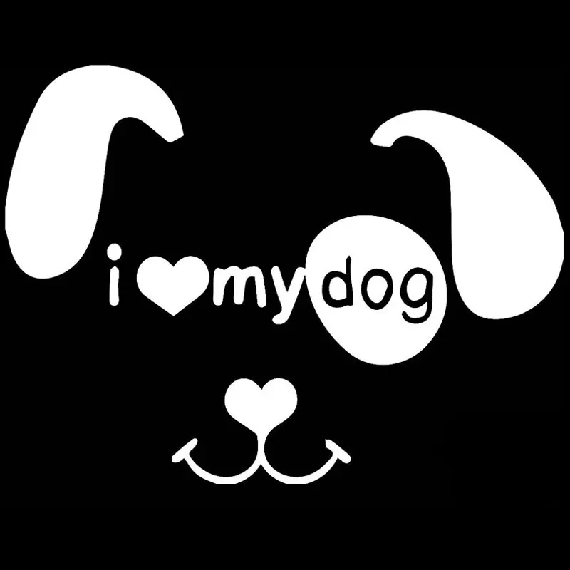 

17.8CM*13.4CM I Love My Dog Decal Car Sticker Accessories Car Styling Auto Decorative Black Sliver C8-1178