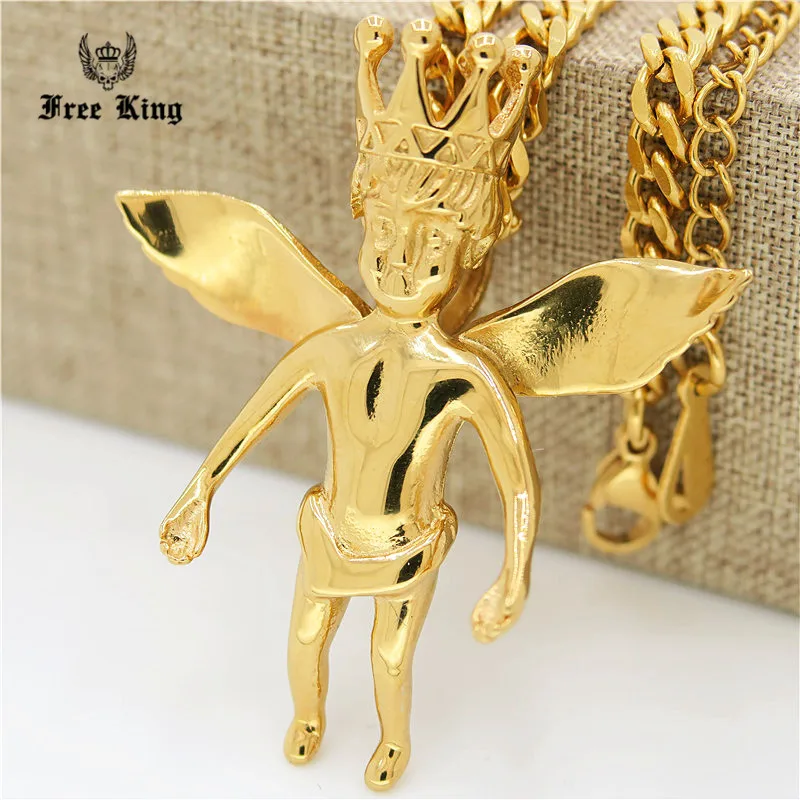 2016 New Hip Hop Iced Out Gold Baby Angel Cherub Micro Pendant 24&quot 27.5&quot Cuban Link Chain Necklace Rap Men Jewelry 16 Design |