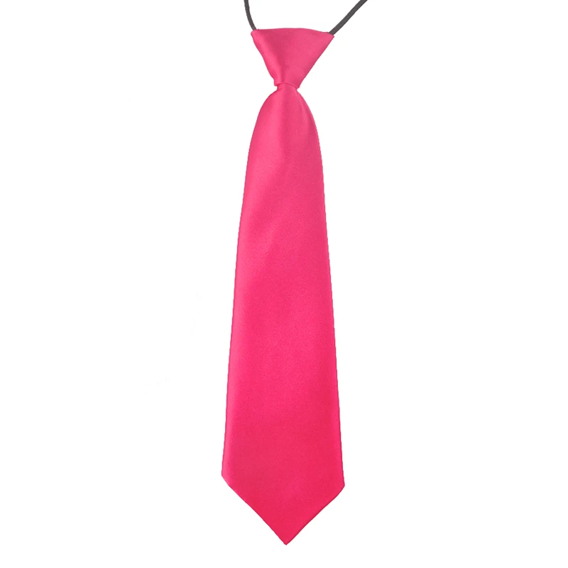 Hot Pink Модный Школьный Галстук для мальчиков; Детский галстук для свадьбы; Однотонный эластичный галстук; Модный Школьный Галстук для свадьбы; Однотонный эластичный галстук - Цвет: Hot Pink