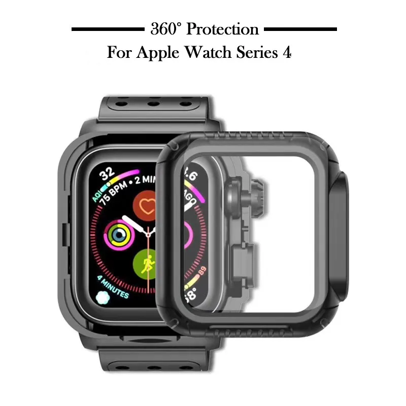 Для Apple Watch 4 чехол 44 мм Прочный защитный с ремешками для 40 серия ремешок