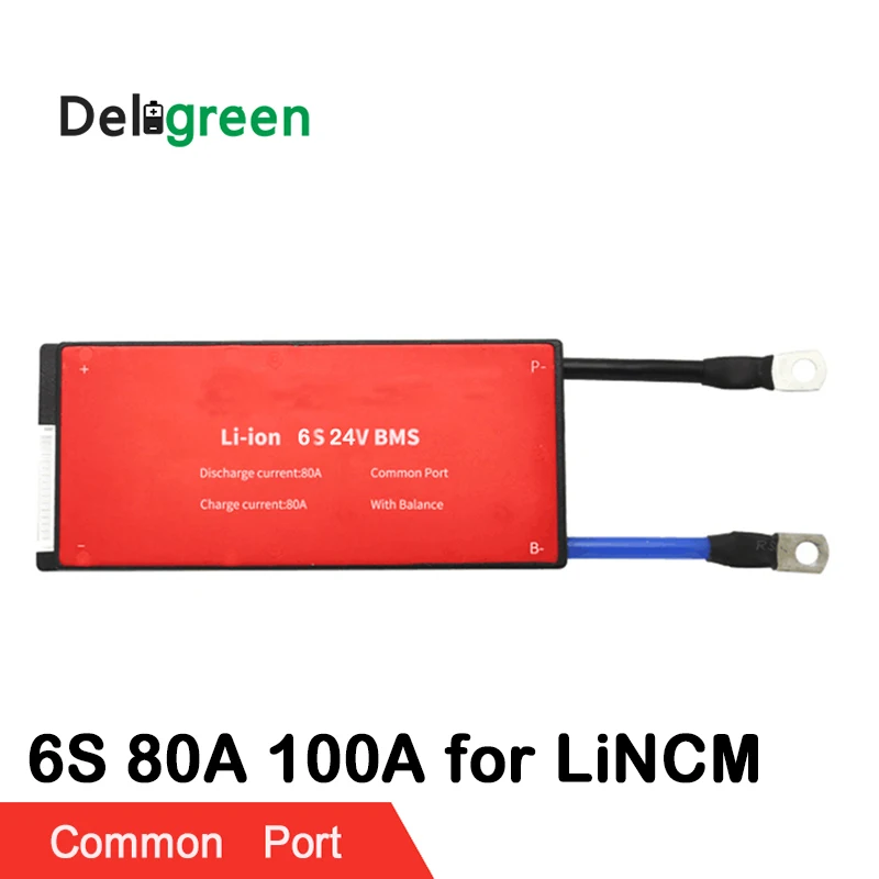 

6S 80A 100A PCM/PCB/BMS for 24V 18650 lithium battery pack for electric bicycle and scooter and tools,back up,solar energy