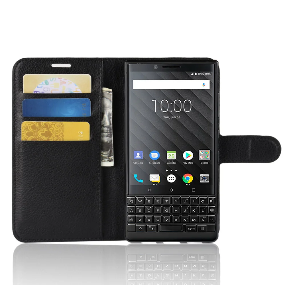 Модный чехол бумажник из искусственной кожи для BlackBerry Key 2/Athena флип защитный