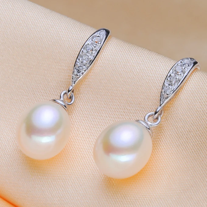 Серьги капли женские из серебра 925 пробы с пресноводным жемчугом|925 sterling|earrings