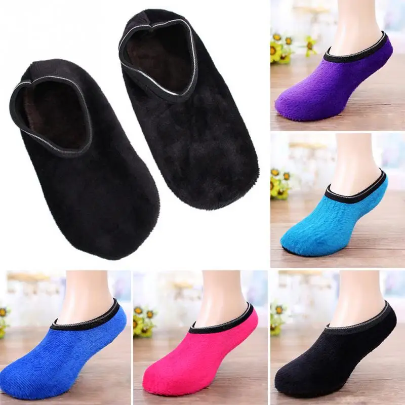 Осенне зимние теплые носки унисекс мягкие домашние толстые бархатные тапочки