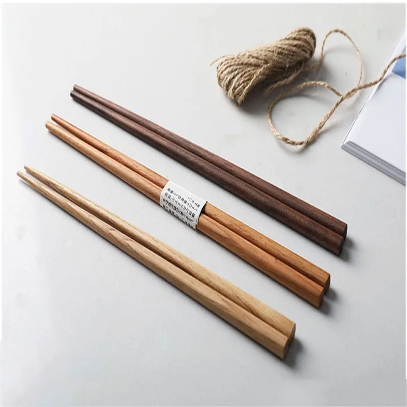 Деревянные палочки для еды Пара деревянная коробка ретро Портативная подставка