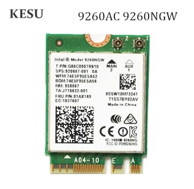 1 73 Гбит/с Беспроводная сетевая Wi Fi карта 9260NGW NGFF для Intel ac 9260 2 4G/5 ГГц 802.11ac Bluetooth 5 0