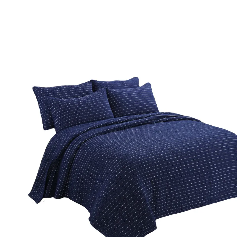 Бесплатная доставка Европейский чистый цвет 3 шт. вышитые темно синие лоскутные