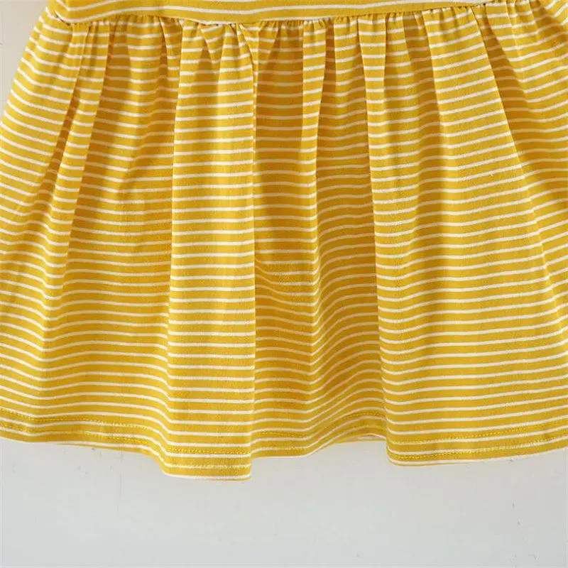 Летнее платье в полоску для девочек Повседневное принцессы с короткими рукавами