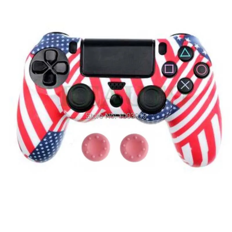 PS4 PS4 SLIM PRO Камуфляжный Противоскользящий силиконовый чехол с 2 колпачками для джойстика для Playstation 4 Dualshock 4
