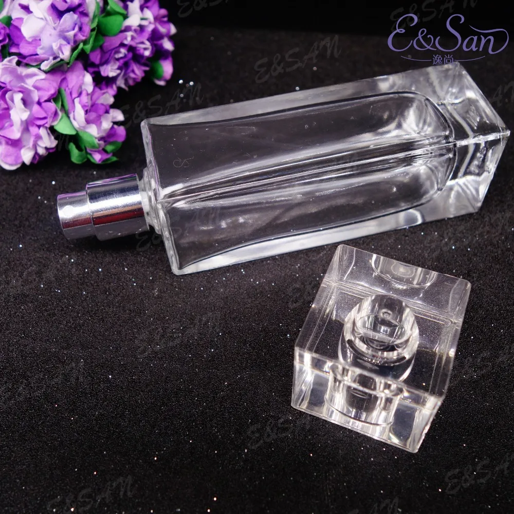 Заполняемая женская прозрачная плоская квадратная высококлассная стеклянная