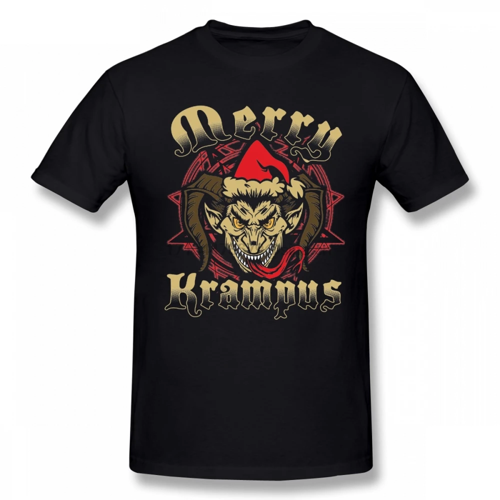 Футболка Merry Krampus с принтом не Санта Клауса Мужская футболка круглым вырезом