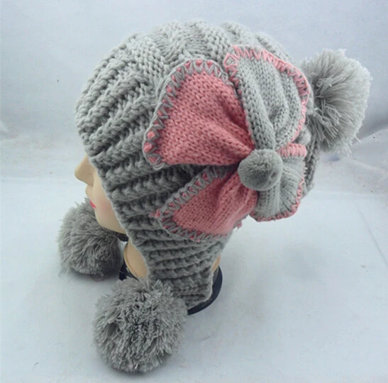 Корейской волны осень и зима с бантом симпатичные уха г-жа теплая шерсть шляпа