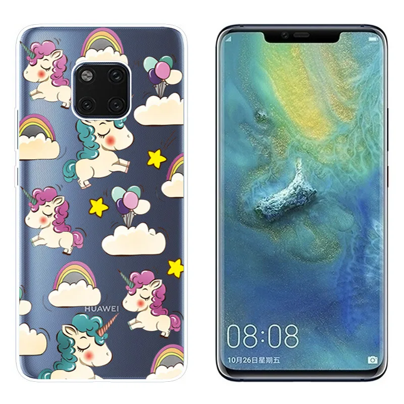 Мягкий чехол для Huawei Mate 20 Pro с красочным принтом задняя крышка телефона Fundas 6 39