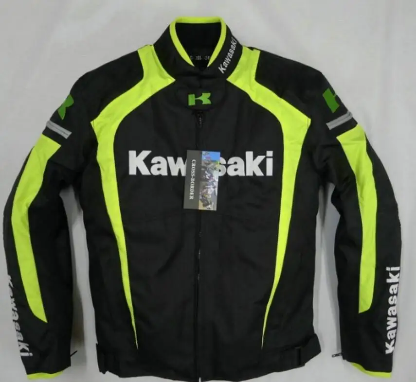 Зеленый Осенний и зимний гоночный костюм для мотоциклов kawasaki езда мотоцикл одежда защитная одежда потянутая Горячая куртка - Цвет: Зеленый