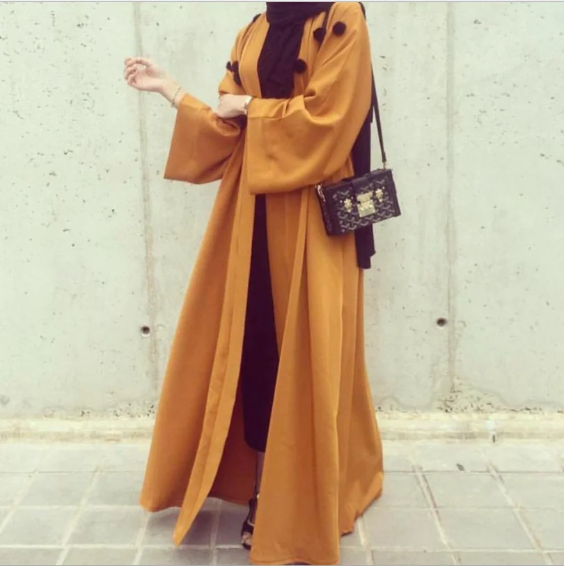 Мусульманское платье с аппликацией Abaya кардиган длинный халат кимоно Jubah Ближний