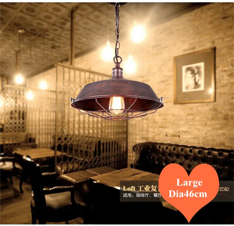 European brief warehouse black&rusty iron art chandeliers Industry style large E27 LED lamp for Cafe&Bar&corridor&Porch CYDD039B