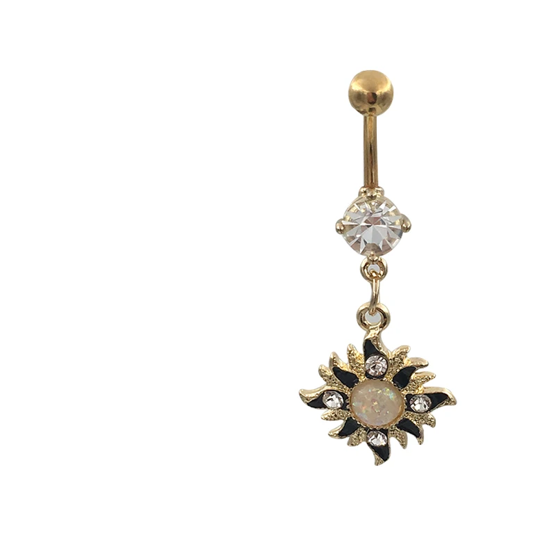 Женское кольцо на пупок с белым огненным опалом 1 шт.|sexy body jewelry|body jewelrybelly button rings |