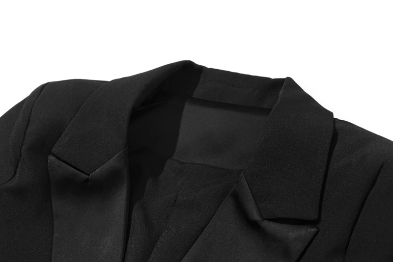 TWOTWINSTYLE, летний однотонный блейзер для женщин, воротник с лацканами, длинный рукав, туника, нестандартный пиджак с оборками, Женская мода, новинка
