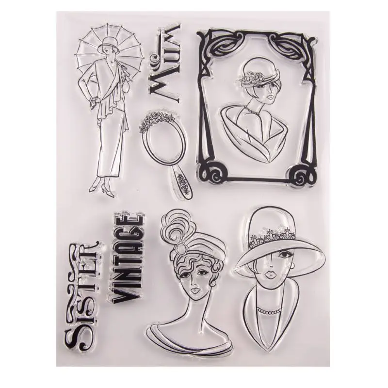 Sister Vintage силиконовый прозрачный Печатный штамп DIY Скрапбукинг рельефная