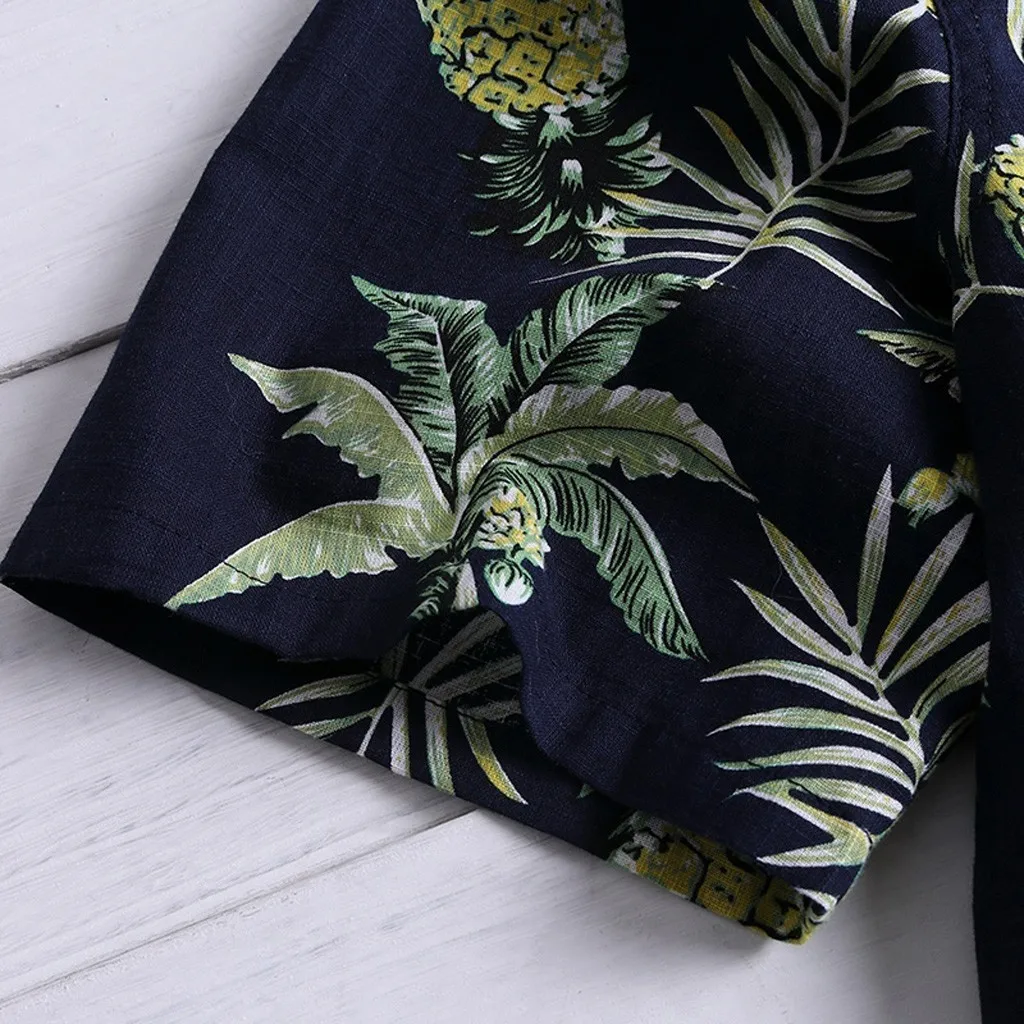 Привлекательная Гавайская мужская одежда с коротким рукавом тропическая