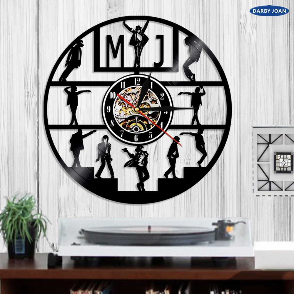 Виниловые настенные часы Michael Jackson с музыкальной записью светодиодный
