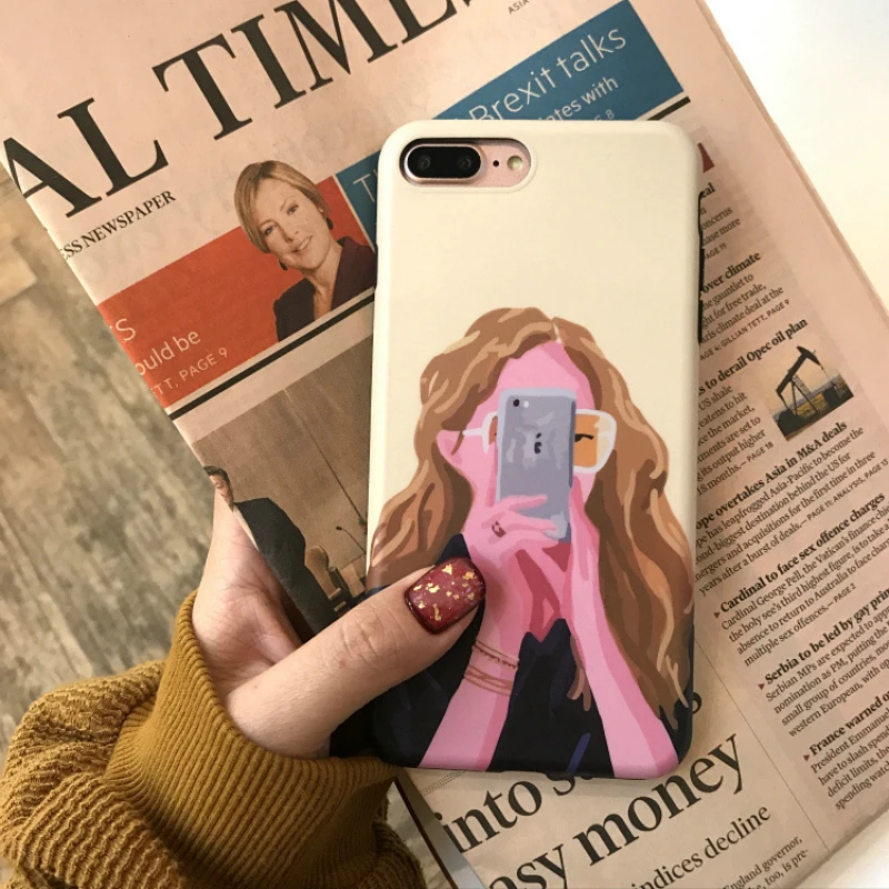 Модный матовый чехол для телефона девочек селфи iPhone X XS милый сексуальный iphone 6 S 8