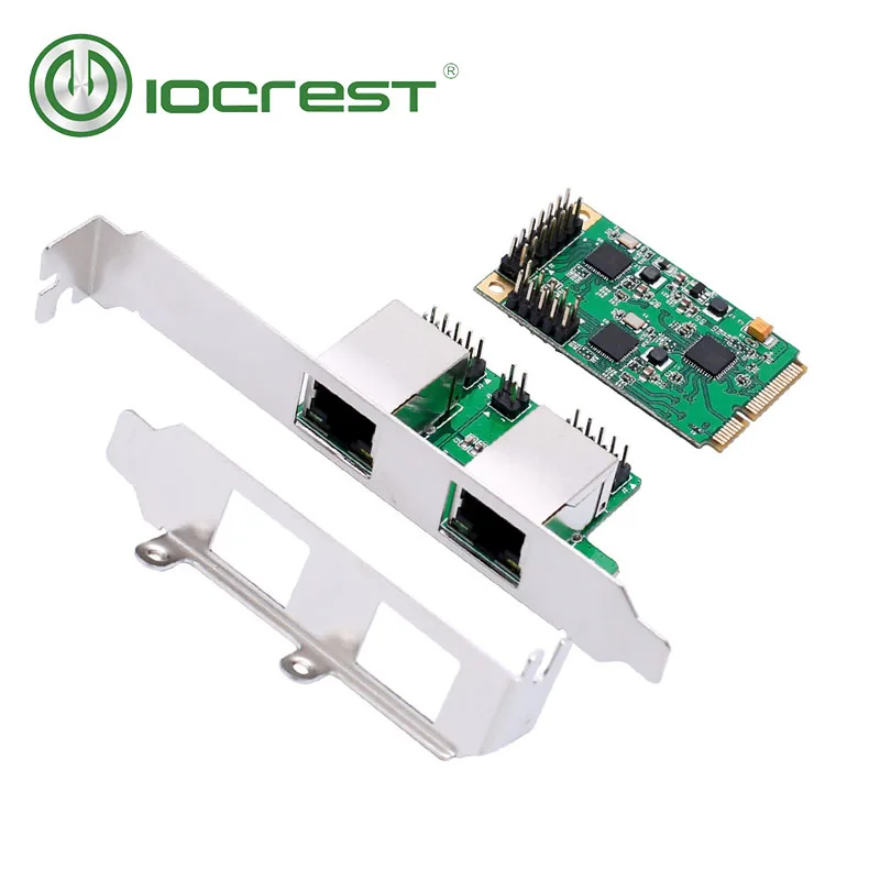 Двухгигабитная мини карта контроллера IOCREST PCI Express чипы RTL8111 2 порта сетевая rj45 Lan