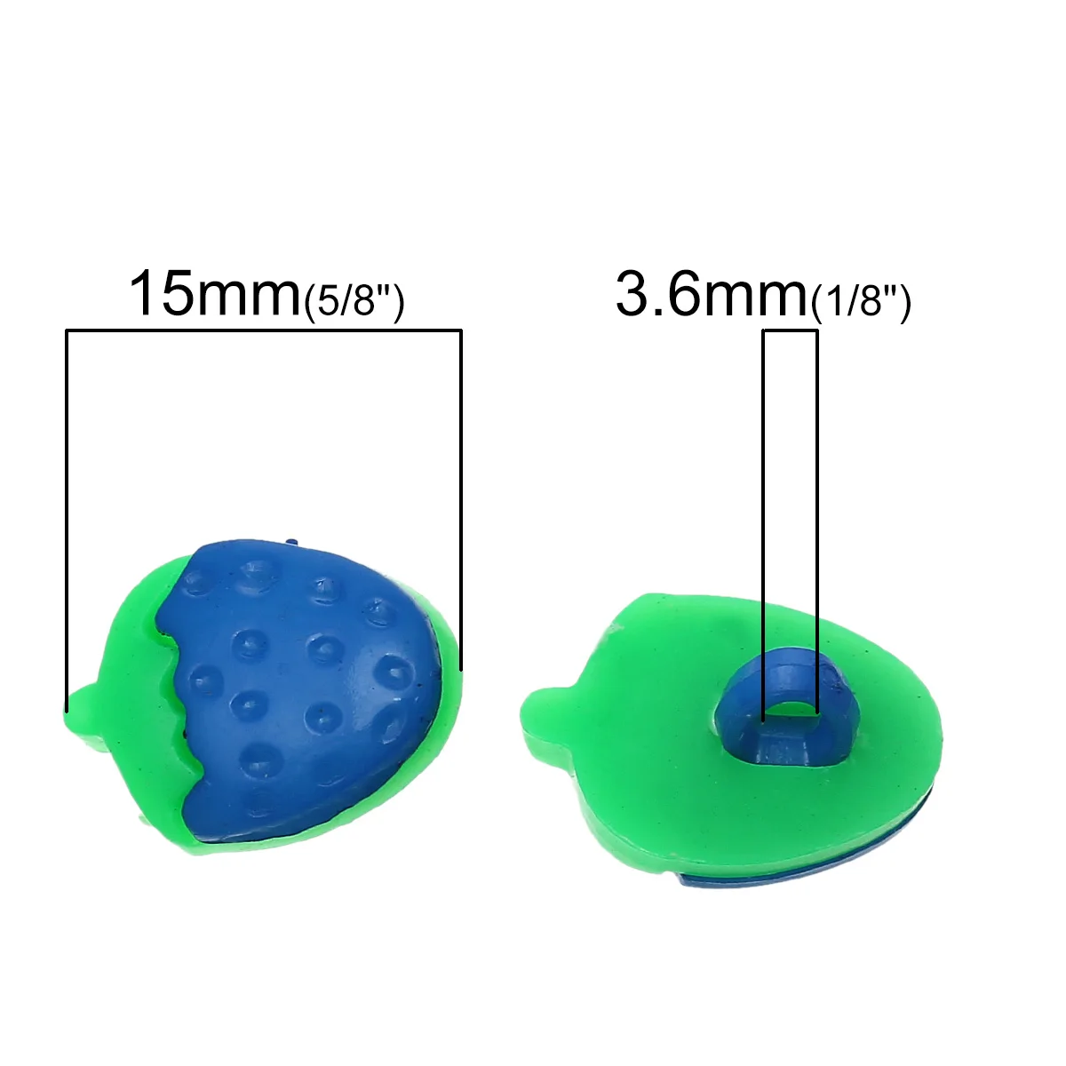 DoreenBeads смолы хвостовик Кнопка скрапбукинга клубника смешанные одно отверстие 15 0