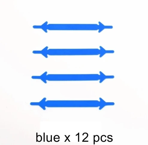 12pcs-B-blue Новинка 2 стиля 16 шт./лот и 12 шт Новые Креативные шнурки эластичные силиконовые шнурки для обуви креативные шнурки без шнурков - Цвет: 12pcs-B-blue