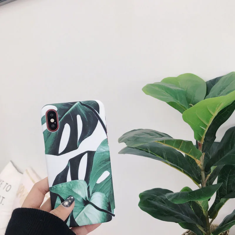 JiBan Модный летний чехол с банановым листом для iphone XS 6s 7 8 Plus ультра тонкий жесткий