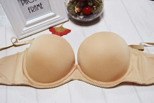 Ladies Secret, обнаженные, черные, белые, самоклеющиеся, волшебные, гладкие, пуш-ап, Бюстгальтеры без бретелек, бесшовные, новинка 70 75 80 85 90 A B C D - Цвет: Слоновая кость