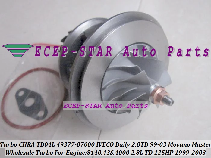 Картридж Turbo CHRA TD04L 49377-07000 454126 751578 53039700075 53039700034 для IVECO Daily 99-8140 43 S.4000 2.8L бесплатная