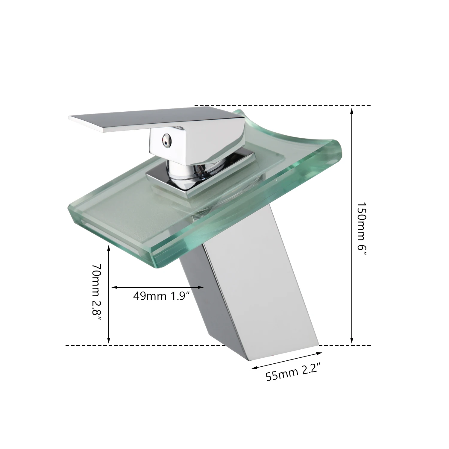 Ванная комната Водопад LED кран латунь батарея мощность Большой Носик смеситель