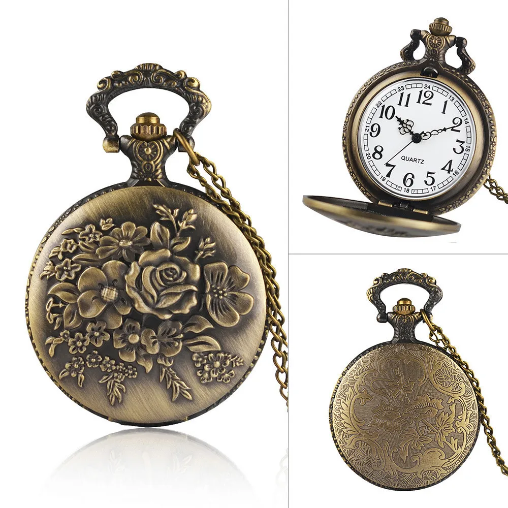 

Classy Black Hand-winding Mechanical Pocket Watch Fob Chain Men Watches Plain Flip Clock For Laser Engraved Without Battery Gift