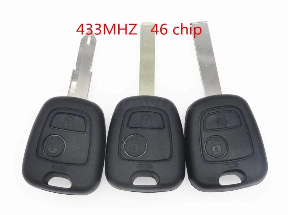 Заменить дистанционный ключ брелок от машины 2 кнопки 433 МГц ID46 для Peugeot 206 307 407 207 1