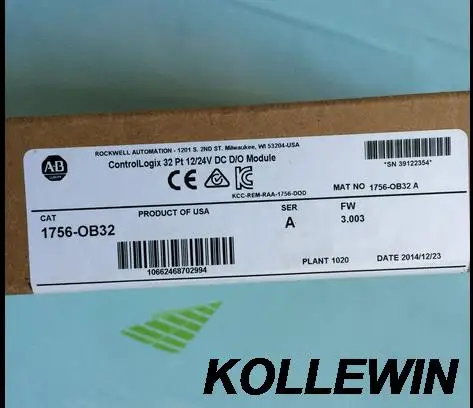 

Freeship New Original Allen Bradley PLC module 1756-OB32 ControlLogix 32 Pt 12/24VDC D/O Module 1756OB32(1756 OB32) 1yearwarrant