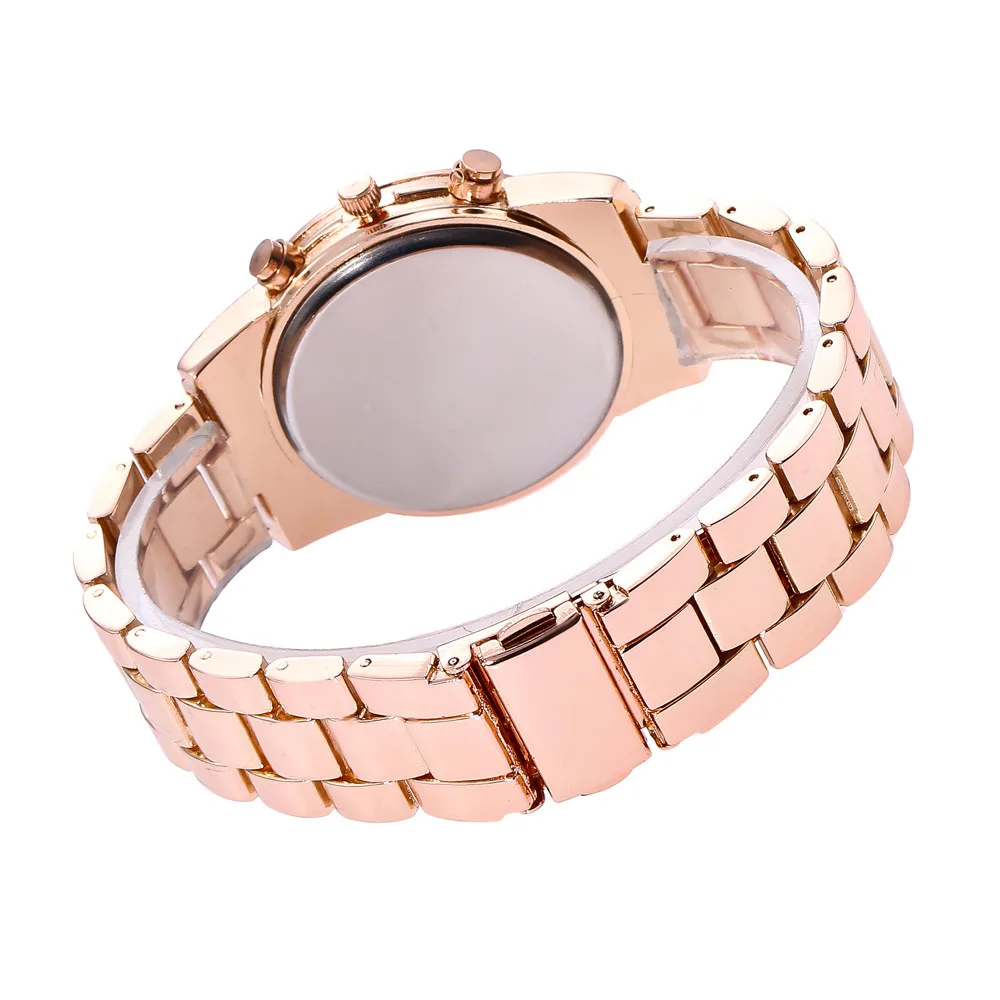 Для женщин часы дамы Нержавеющая сталь ремешок кварцевые женские элегантное