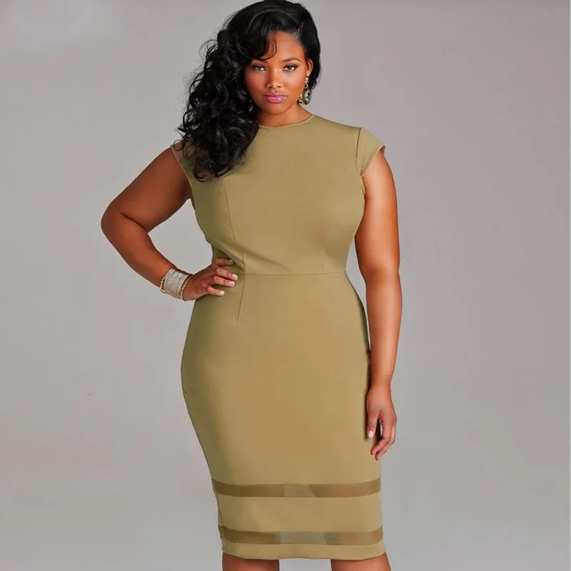 Женское облегающее платье карандаш офисное до колена с короткими рукавами и