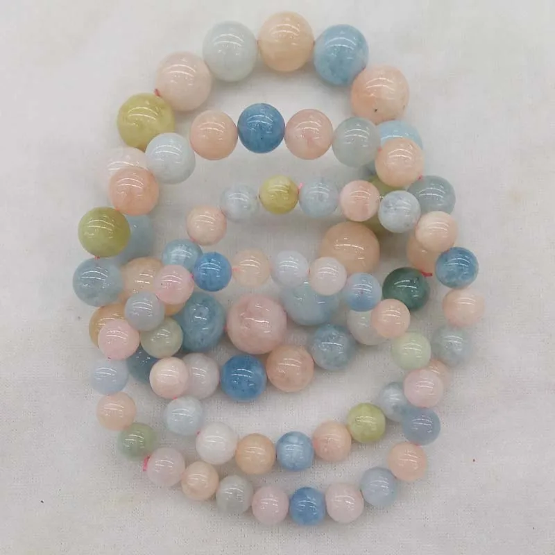 Оригинальный браслет Beryls No Dye Morganite для женщин и мужчин из натурального камня