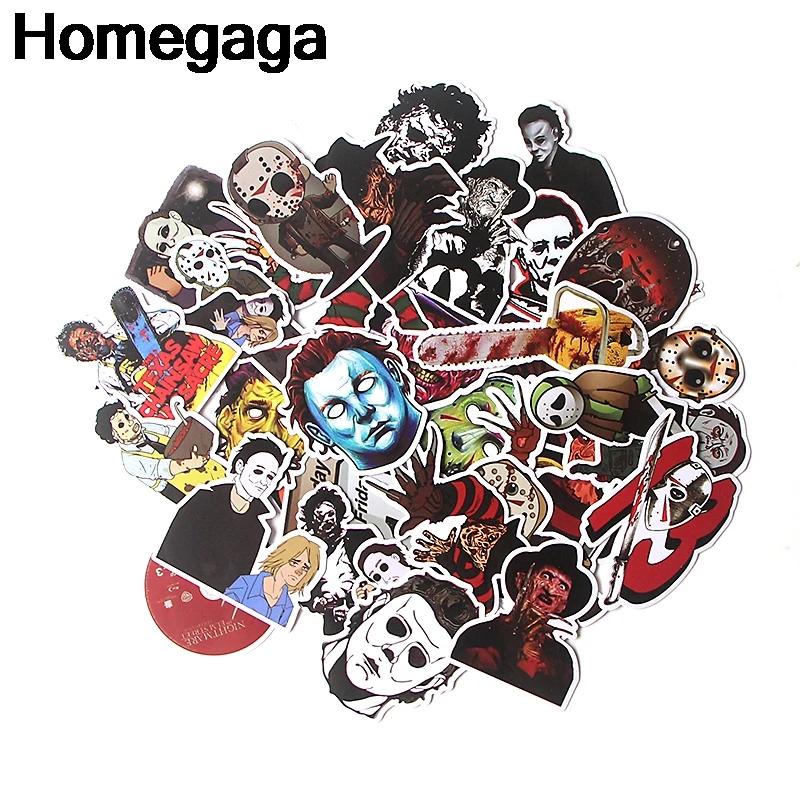 Homegaga, 37 шт., Майкл Майерс, Пятница, 13-й значок Фредди Крюгера, сделай сам, наклейки, ноутбук, телефон, двигатель, скрапбукинг, альбом D2134