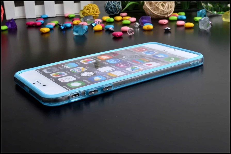 Гибридный Средний прозрачный мягкий ТПУ бампер для iphone 6 6s 7 8 plus X XS MAX XR боковая защита рамка Крышка мягкие силиконовые чехлы