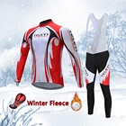 Мужская Зимняя Теплая Флисовая одежда для велоспорта, теплый комбинезон, гелевые брюки, велосипедный комплект из Джерси, велосипедная одежда, наряд, Униформа, костюм, костюм