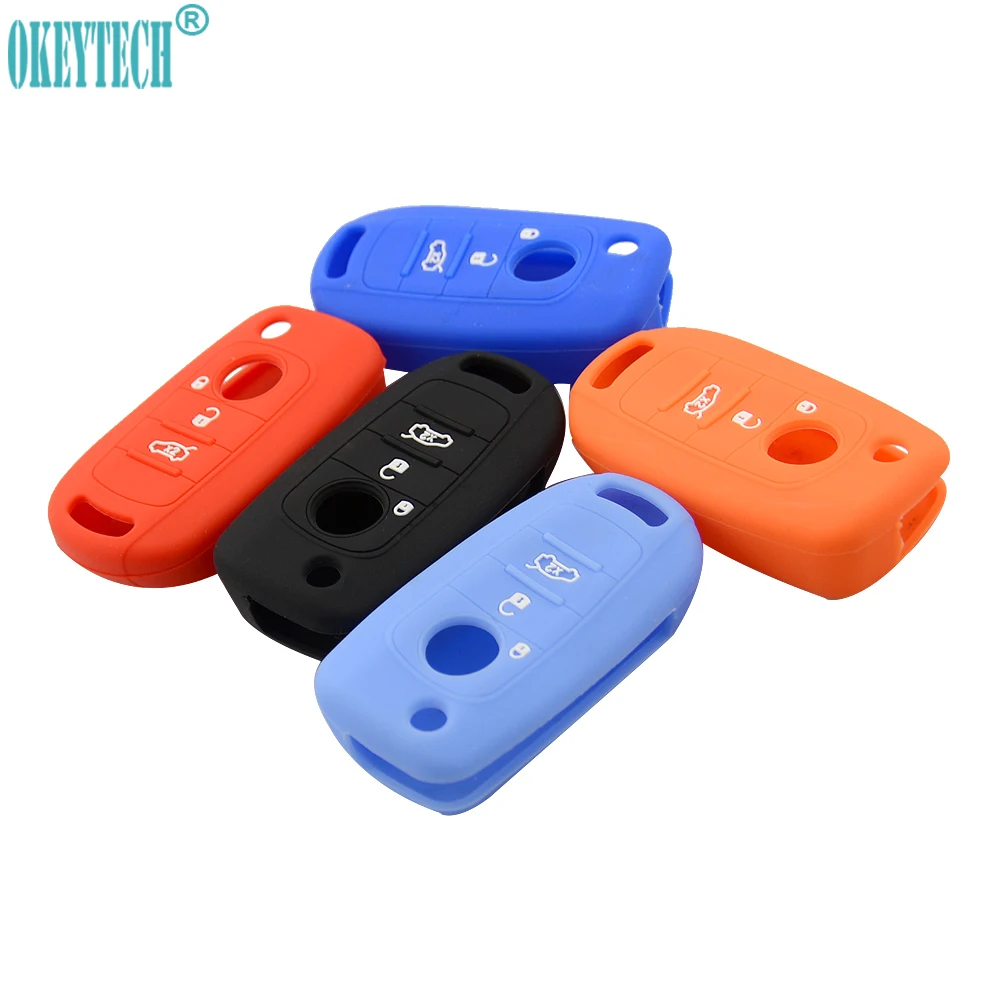 OkeyTech силиконовый автомобильный брелок для ключей чехол держатель кожи 3 кнопки