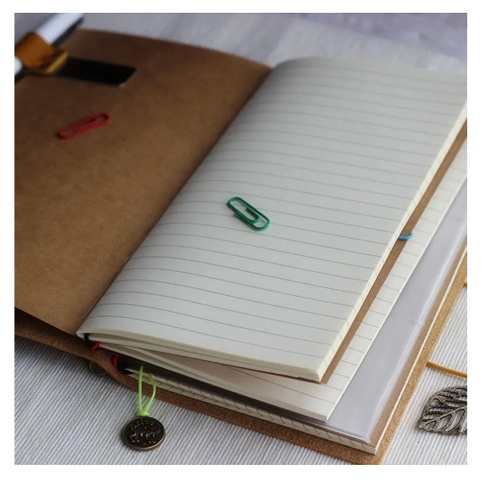 Винтаж классические кожаные офисные школы traveler bullet journal и Ноутбук канцелярские принадлежности, тонкой Группа Путешествия дневник записная книжка